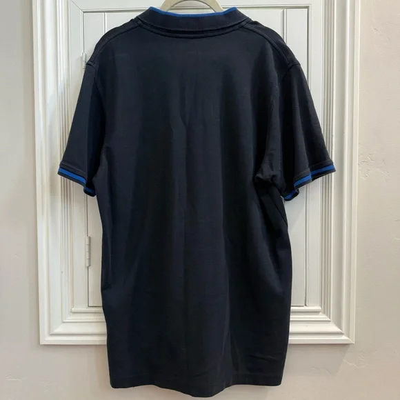 Psycho Bunny Men’s Black Polo with Blue Accents - Size 6 - Picture 3 of 4